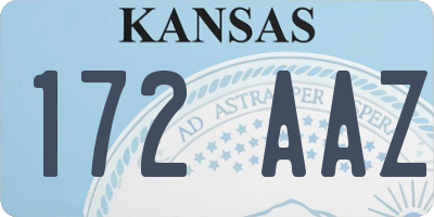 KS license plate 172AAZ