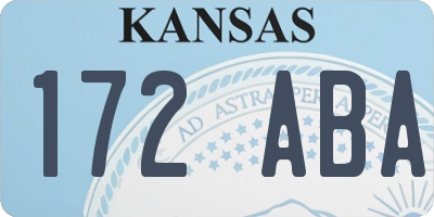 KS license plate 172ABA