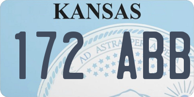KS license plate 172ABB