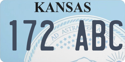 KS license plate 172ABC