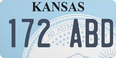 KS license plate 172ABD