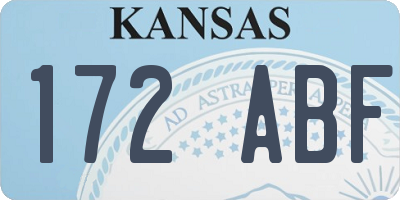 KS license plate 172ABF