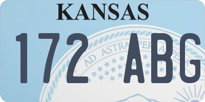 KS license plate 172ABG