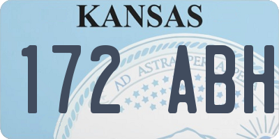 KS license plate 172ABH