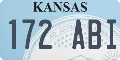 KS license plate 172ABI