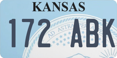 KS license plate 172ABK