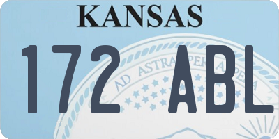 KS license plate 172ABL