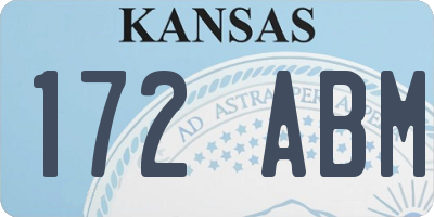 KS license plate 172ABM