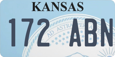KS license plate 172ABN