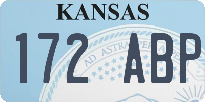 KS license plate 172ABP