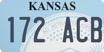 KS license plate 172ACB