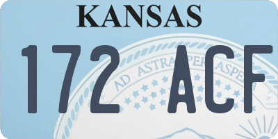KS license plate 172ACF