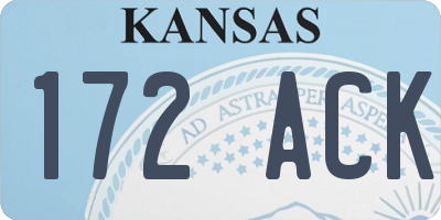 KS license plate 172ACK