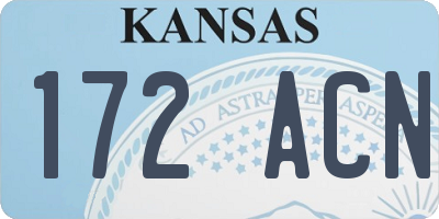 KS license plate 172ACN