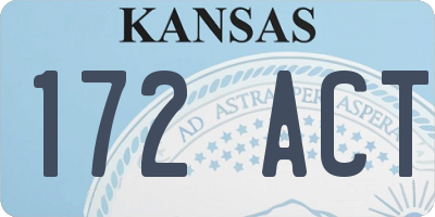 KS license plate 172ACT