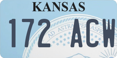 KS license plate 172ACW