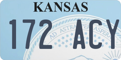 KS license plate 172ACY
