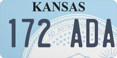 KS license plate 172ADA