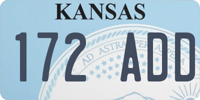 KS license plate 172ADD