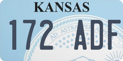 KS license plate 172ADF