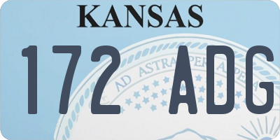KS license plate 172ADG