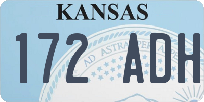 KS license plate 172ADH