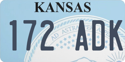KS license plate 172ADK
