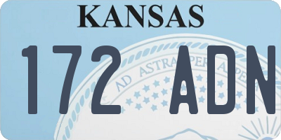 KS license plate 172ADN