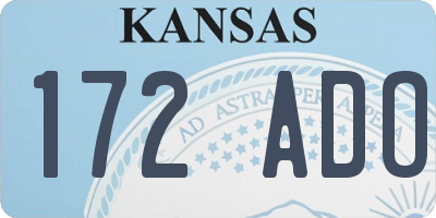 KS license plate 172ADO