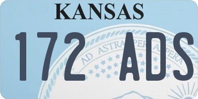 KS license plate 172ADS