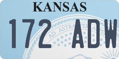 KS license plate 172ADW