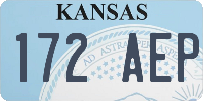KS license plate 172AEP