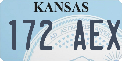 KS license plate 172AEX