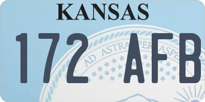 KS license plate 172AFB