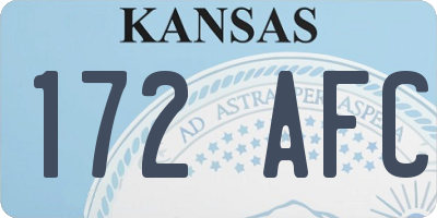 KS license plate 172AFC