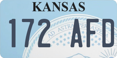 KS license plate 172AFD