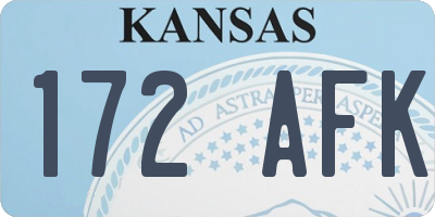 KS license plate 172AFK