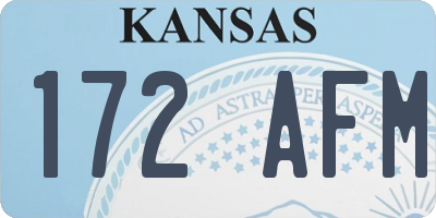 KS license plate 172AFM