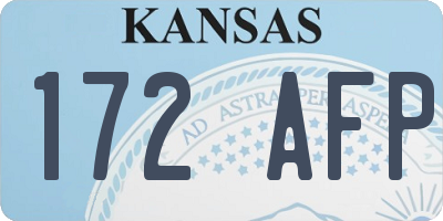 KS license plate 172AFP