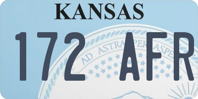 KS license plate 172AFR
