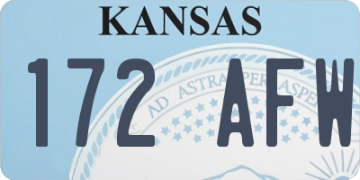 KS license plate 172AFW