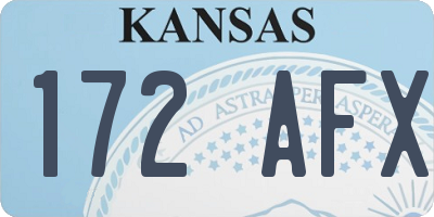 KS license plate 172AFX