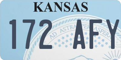 KS license plate 172AFY