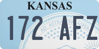 KS license plate 172AFZ