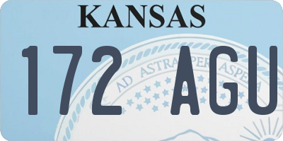 KS license plate 172AGU