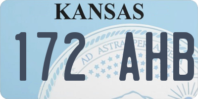 KS license plate 172AHB