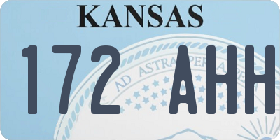 KS license plate 172AHH
