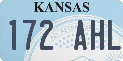KS license plate 172AHL