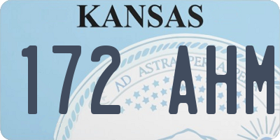 KS license plate 172AHM