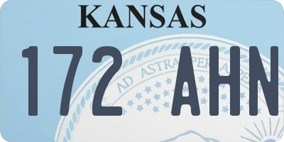 KS license plate 172AHN